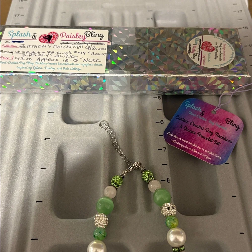 Handmade Beaded Dog Necklace and Matching Owner Bracelet Set - Picture 3 of 9